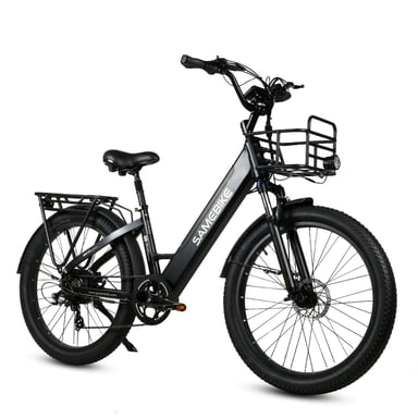 Samebike RS-A01 Plus Bici elettrica Motore da 750 W Batteria da 48 V 14 Ah 26*3.0 pollici Pneumatici Fat Step-thru City Commuter Ebike
