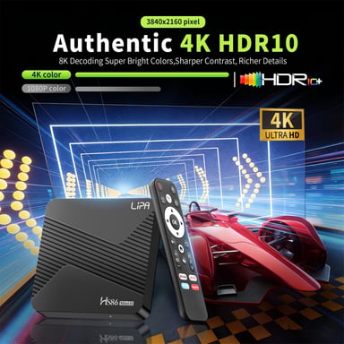 Lipa HS86 Android TV Box 2-16 GB Android 14 - Reproductor multimedia para TV - Streamer multimedia - Caja TV Android