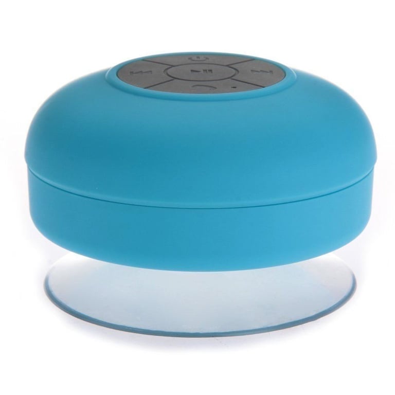 Enceinte Portable Bluetooth Ronde Kit Main Libre Ventouse Waterproof Douche Bleu YONIS