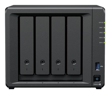 Synology DiskStation DS925+ serveur de stockage NAS Ryzen Embedded V1500B 4 Go DDR4 0 To Noir