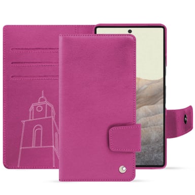 Housse cuir Google Pixel 7 -  - Rose - Cuir lisse premium