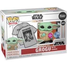 Funko Pop & Tee: Mando- Grogu W/cookie- M