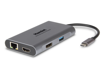 Hamlet HDKC-PD400D base para portátil y replicador de puertos Alámbrico USB 3.2 Gen 1 (3.1 Gen 1) Type-C Gris