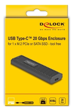 DeLOCK 42031 caja para disco duro externo Caja externa para unidad de estado sólido (SSD) Negro M.2