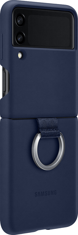 Coque Samsung G Z Flip 3 Silicone avec anneau Bleue Samsung