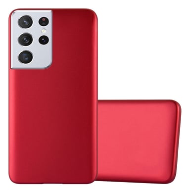 Coque pour Samsung Galaxy S22 ULTRA en METALLIC ROUGE Housse de protection Étui en silicone TPU flexible