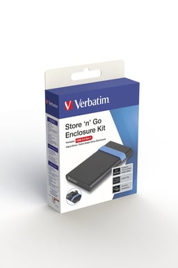Verbatim Store'N'Go Enclosure Kit Carcasa de disco duro/SSD Negro, Azul 2.5''