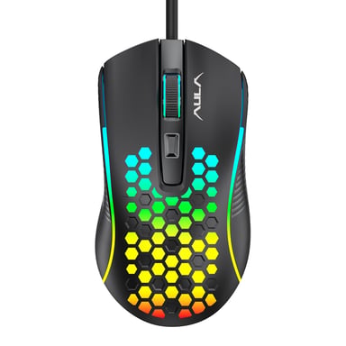 AULA S11 Ratón gamer 4 botones, 3600 DPI, óptico, cableado USB, retroiluminación LED - Ligero y transpirable en panal