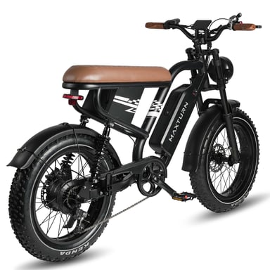 VTT électrique MAXTURN MX10 avec batterie 48 V 13,5 Ah et transmission Shimano 7 vitesses - Noir