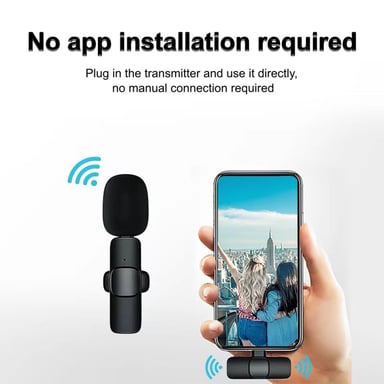 CP K9 Mini Lightning Smartphone Wireless clip clear sound microphone noise cancell (5.7x1.5cm) Black