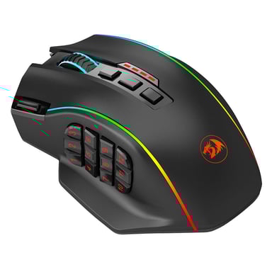 Ratón de Juego Redragon M901P-KS 2.4G Inalámbrico Doble Modo RGB MMO con 12 Botones Laterales 16000 DPI - Negro