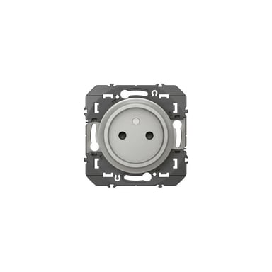 Prise encastrée 2P Legrand Dooxie 0 952 44 16A 250V Protection enfant Aluminium mat