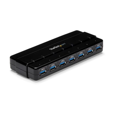 StarTech.com SuperSpeed USB 3.0 Hub con 7 puertos - Concentrador USB 3.0 con adaptador de corriente (ST7300USB3B)