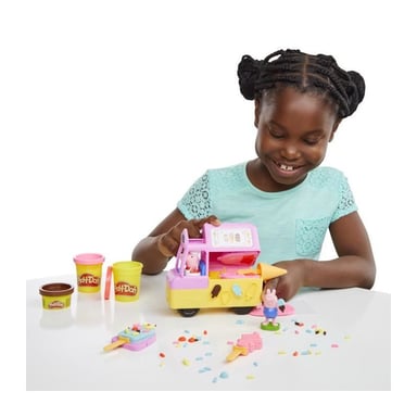 Play-Doh Peppa et le camion de glaces - Figurines Peppa et George et 5 pots de pâte a modeler - Les héros