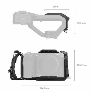 Kit de jaula SmallRig 5657 L-plate Arca, soporte para cable HDMI para Canon EOS C50 Negro