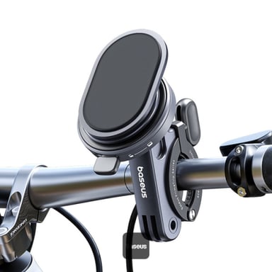 Baseus PrimeTrip soporte de teléfono 2 en 1 para bicicleta / scooter / moto con anillo soporte - Magnético - Universal - Cosmic Black