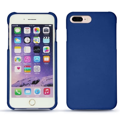 Coque cuir Apple iPhone 7 Plus - Coque arrière - Bleu - Cuir lisse