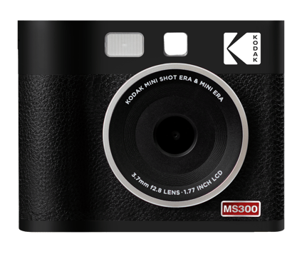 Kodak Mini Shot 3 ERA 4PASS - Cámara instantánea e impresora fotográfica 2 en 1 (3x3) - Diseño retro, conexión Bluetooth, fotos de alta calidad resistentes al agua - Negro