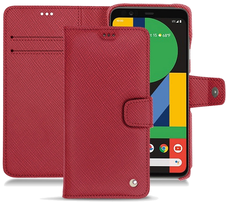 Housse cuir Google Pixel 5 - Rabat horizontal portefeuilleRouge