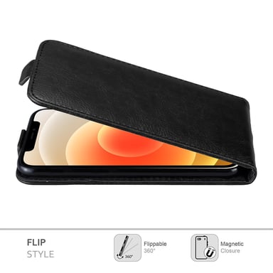Coque pour Apple iPhone 12 MINI en NOIR NUIT Housse de protection Étui au design flip avec fermeture magnétique
