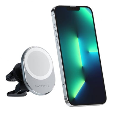 Chargeur Voiture pour Smartphone Magnétique sans Fil Argent