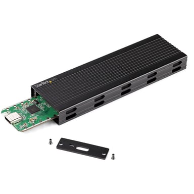 StarTech.com Caja Externa USB-C de 10Gbps a NVMe M.2 or SSD SATA M.2 - Carcasa de Aluminio Portátil para SSD NGFF M.2 PCIe/SATA - con Cables USB C y USB A - USB Tipo C - Soporta 2230/2242/2260/2280