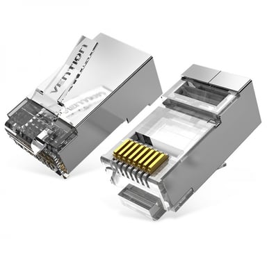 Vention IDFR0-10 connecteur de fils RJ-45 Argent, Transparent
