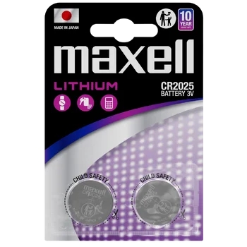 Maxell Lot de 2 piles bouton au lithium CR2025 3 V de - vue 1