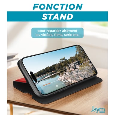 Jaym - Custodia a libro rossa compatibile con iPhone 17
