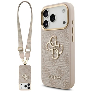 Custodia Guess 4G Big 4G Classic Logo Big Strap Metal Buttons do iPhone 17 Pro ró?owy