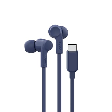 Belkin SoundForm Cuffie cablate Musica/Giornate USB Tipo-C Blu