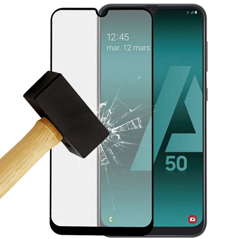 Film verre trempé 4D Noir compatible Samsung Galaxy A10