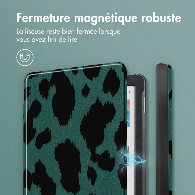 imoshion Design Slim Hard Sleepcover pour Kobo Clara Colour / Clara BW / Tolino Shine 5 / Shine Color Leopard Neuf - vue 3