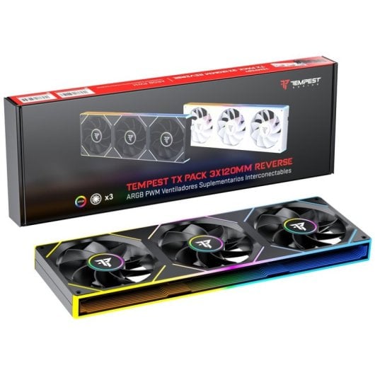 Tempest Fan TX 120mm ARGB PWM Pack 3 Reverse Interconectable