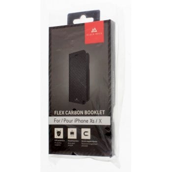 Custodia a portafoglio ''Flex Carbon'' per Apple iPhone Xs, nero