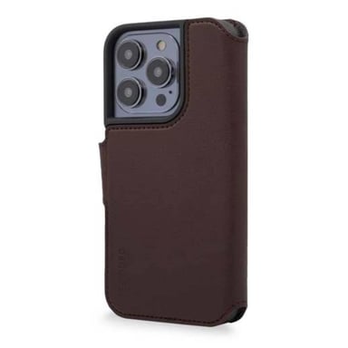 Étui Folio pour iPhone 14 Plus en Cuir avec Porte-cartes Intégré Marron