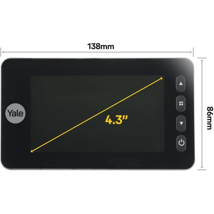 Judas Numérique Yale DDV5800 avec Sonnette Intégrée Diamètre 14mm Angle de Vue 110° - vue 4