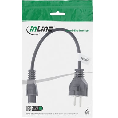 InLine 16656O câble électrique Noir 0,5 m CEE7/7 Coupleur C5