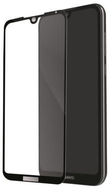 (O) Protector de pantalla de vidrio templado (100% de cobertura de superficie) para huawei Y5 2019, Negro