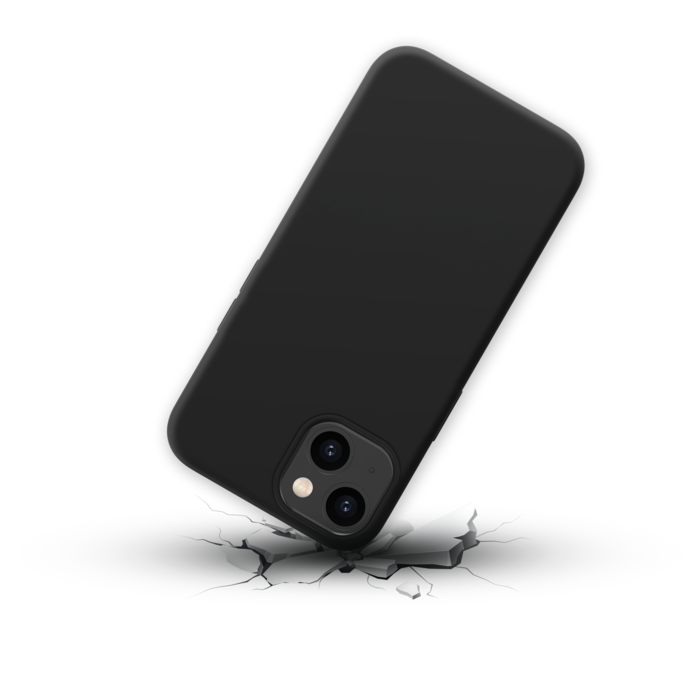 Funda antigolpes de gel de silicona suave para Apple iPhone 14, Negro satinado