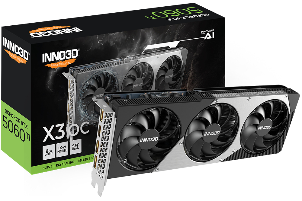 Inno3D GeForce RTX 5060 Ti 8GB X3 OC Carte graphique GeForce RTX 5060 Ti 8 Go GDDR7 PCI Express 5.0 HDMI 3 x DisplayPort - vue 3