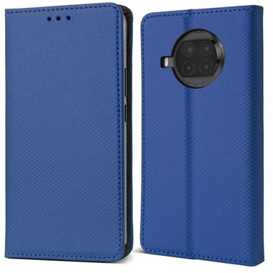 Moozy Case Flip Cover pour Xiaomi Mi 10T Lite 5G, Bleu foncé - Étui à rabat magnétique intelligent avec porte-carte et support