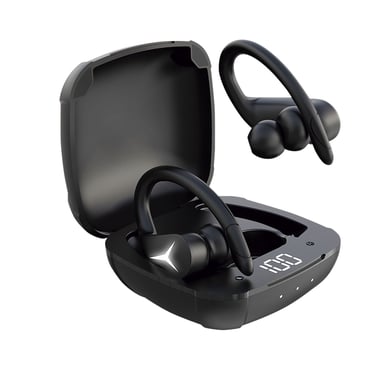Ksix BXAUBT05 écouteur/casque Sans fil Crochets auriculaires, Ecouteurs Appels/Musique USB Type-C Bluetooth Noir