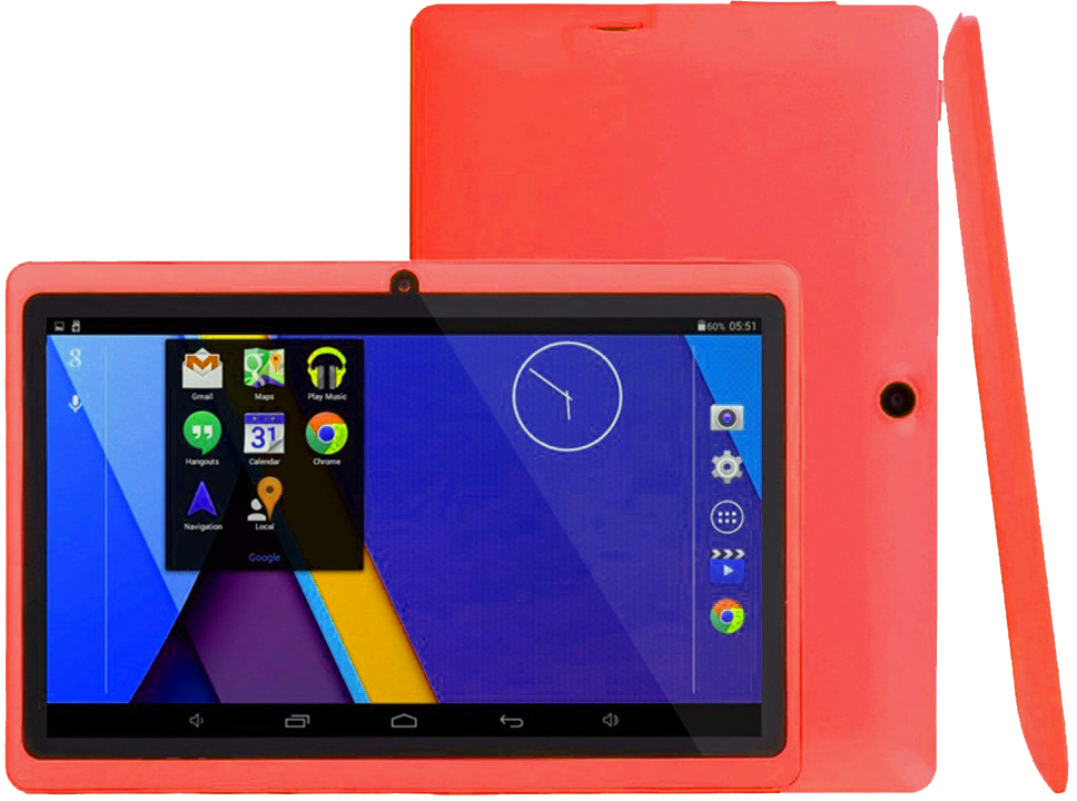 Tablette Tactile Android 4.4 Kitkat 7 Pouces Dual Core 36Go Dual Cam Flash Rouge Plastique YONIS
