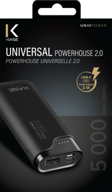 PowerHouse universelle batterie externe 2.0 5000mAh, Noir