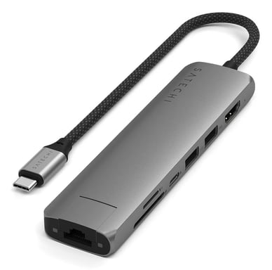 Satechi ST-P7SM hub & concentrateur USB Type-C 10000 Mbit/s Gris - Neuf