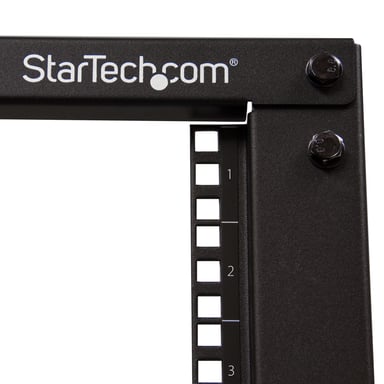 StarTech.com Rack Serveur Mobile 12U 4 Poteaux, Rack Réseau 19'' 4 Poteaux avec Roulettes, Rack Roulant avec Profondeur Ajustable pour PC/AV/Données/Informatique - Roulettes, Pieds de nivellement ou Fixation au Sol