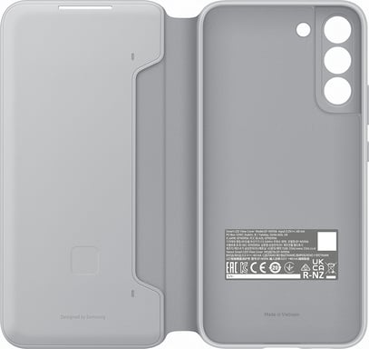 Samsung Funda para Galaxy S22 Plus 5G Funda Folio LED View con tarjetero Gris claro