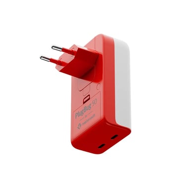 Chargeur Mural USB-C PD 50W Modèle PlugBug avec Fonction Find My Compact GaN Blanc