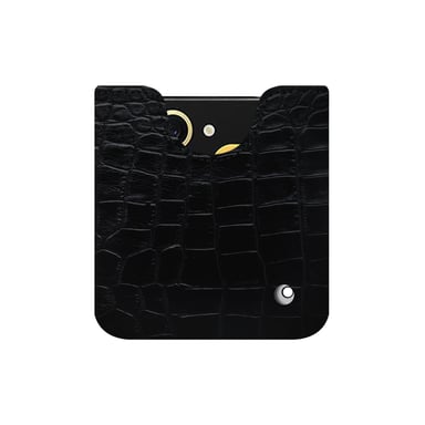 Pochette cuir Samsung Galaxy Z Flip6 -  - Noir - Cuir Abaca